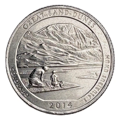 2014 P Great Sand Dunes America The Beautiful Quarter Colorado KM 569 - Image 1 of 2