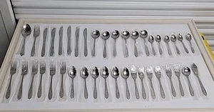 Stylecraft T&N Victorian Rose Vignette 40 pc. Stainless Steel Flatware - Picture 1 of 11