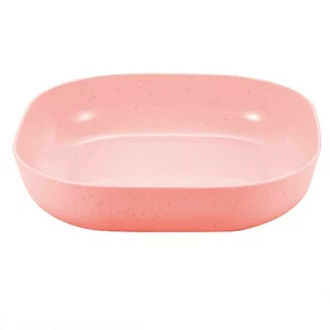 (Deep Square Pink)Dinner Plate Tableware Wheat Straw PP Dinnerware For Dish - Picture 1 of 1