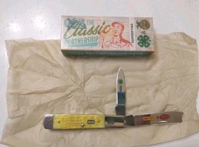 2024 CASE XX 62005RAZ 4-H FFA CO-OP FACA DE BARBEAR OSSO AMARELO NOVA CAIXA ORIGINAL - Imagem 1 de 4