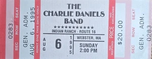 Charlie Daniels Ticket Stub - Indian Ranch - Webster Ma - 1995 - Bild 1 von 1