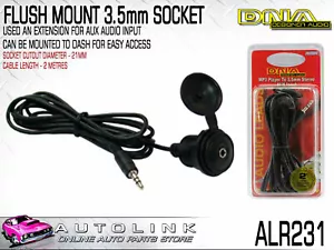 DNA FLUSH CHASSIS MOUNT 3.5MM STEREO SOCKET TO 3.5MM STEREO PLUG AUDIO LEAD - Picture 1 of 2