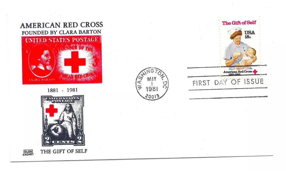 1910 American Red Cross The Gift of Self, GLEN FDC - Image 1 of 1