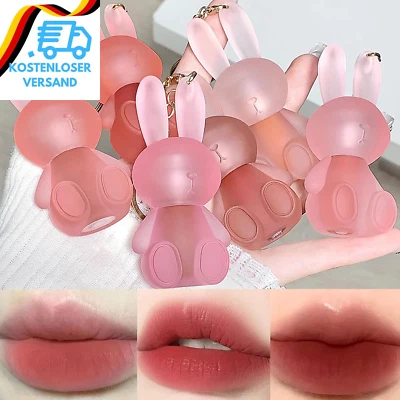 BESUCHE DEN LUCKNEST-STORE 6 Farben Lippenstift Matte Lipstick Set,Cute Rabbit Lip Glaze 2 in 1 Key Chain L