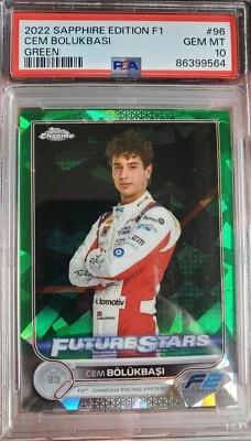 2022 Topps Chrome F1 CEM BOLUKBASI Refractor Green Ice Rookie Card PSA 9 #/75 SP - Image 1 of 3