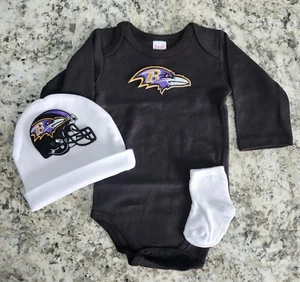 Raben Neugeborene/Baby Kleidung Raben Baby Geschenk Baltimore Fußball Babykleidung - Bild 1 von 2