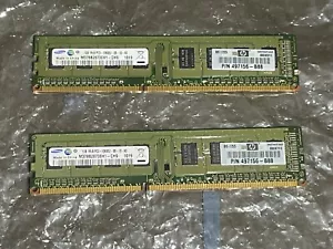 Samsung 2 x 1GB 1Rx8 PC3-10600U Dimm 240 pin 1333mhz - Picture 1 of 3