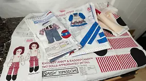 Bambole Daisy Kingdom Raggedy Ann Andy 25" E Vestiti Panni Taglio/Cucito Pannelli Tessuto - Foto 1 di 6