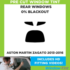 For Aston Martin Zagato 2013-2016 Pre Cut Window Tint Rear 0% Blackout Film - Picture 1 of 10