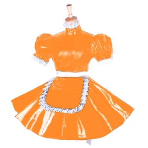 PVC Lockable Cute Maid Sissy Halloween Uniform Dress cosplay costume Tailor-made - Picture 1 of 15