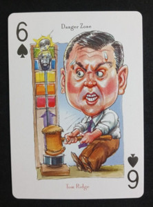 2004 Politicards Playing Card Blue Back Tom Ridge 6 Spades