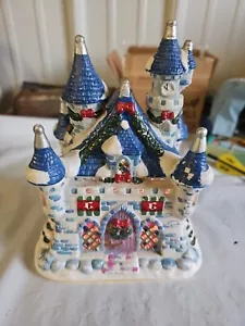 Disney Princess Light-Up Ceramic Christmas Cinderella Castle Light Working BP - Picture 1 of 6
