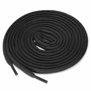 2 pairs unisex athletic laces half round sneakers shoes black 160cm - Picture 1 of 4