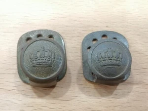 WW1 2xOriginal German Army Uniform Belt Support Brass Hook Buttons (1665) - Picture 1 of 7