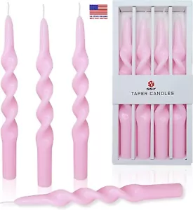 Unscented Taper Candle Pink Candlesticks 4 PCS Candle Stick Candle - Picture 1 of 9