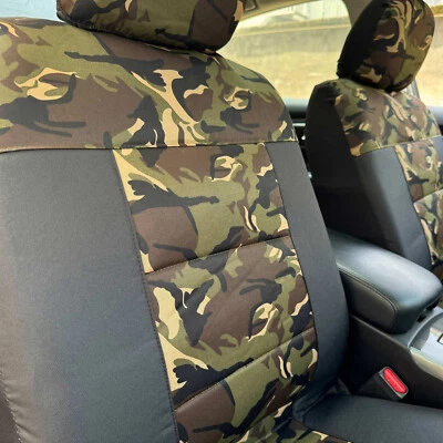 For Acura EL Army Camo & Black Canvas Car Seat Covers Front Set - Image 1 of 4