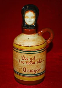 VINTAGE Ceramic Pennsbury Pottery Vinegar Bottle Amish Woman 1960's Made in USA - Picture 1 of 6