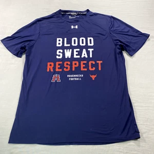 Under Armour Houston Roughnecks Shirt Mens Medium Blue Crew Neck Tee XFL Adult - Picture 1 of 10