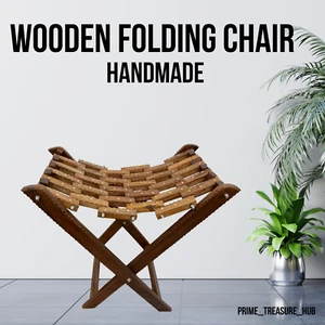 Handmade Rosewood Folding Stool – Decorative Accent Seating – Elegant & Compact - Picture 1 of 4