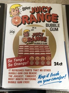 Juicy Orange Bubble Gum TOPPS IRISH TOPPS SALES SHEET - Picture 1 of 1
