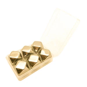 6 cubitos de hielo dorados de acero inoxidable para whisky - Imagen 1 de 3