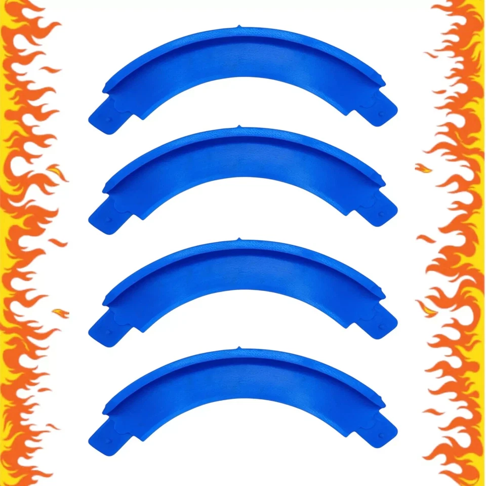 Hot Wheels Compatible 90 Degree High Bank Turns blue ( pack of 4 ) - Image 1 of 1