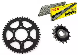 KIT/TRASMISSIONE KAWASAKI KLE VERSYS 650 CATENA 520 DID VX3 CORONA 46 PIGNONE 15 - Imagen 1 de 4