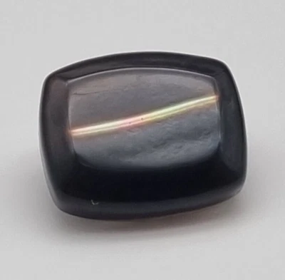 Brauner dicker Perlmutt Ösen-Knopf 13 mm Rechteckig / Mother-of-Pearl Button C26 - Bild 1 von 3