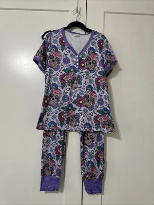 Pijama Jogger Shirley And Stone M Púrpura Multi Calavera de Azúcar Manga Corta (B11) Foto 1 de 4