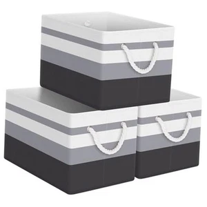 Collapsible Storage Basket - Large Storage Boxes With Rope Handles, Clothes - Picture 1 of 7