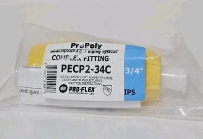 Pro-Flex Compression Coupling 3/4” IPS for PECP2-34C Yellow PE Gas Pipe NEW - Image 1 of 2