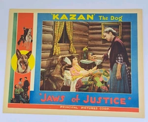 Jaws of Justice 1933 Lobby Card Kazan the Dog Sickbed Scene Principal Pictures - Picture 1 of 15