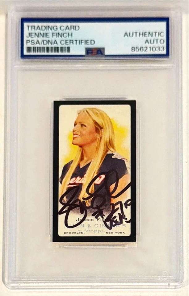 2016 Topps Allen & Ginters Jennie Finch BLACK MINI Signed Auto Card #303 PSA DNA - Image 1 of 1