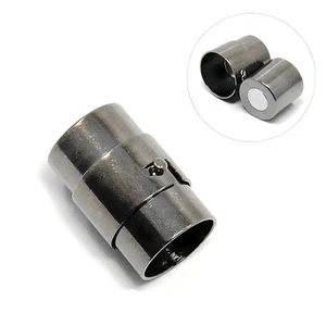 Kumihimo End Cap/ Magnetic Clasp (5 Sets) Gunmetal - Hole 10mm (FNCM1086) - Picture 1 of 2