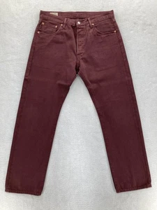 Levi's 501 '93 Jeans Herren 33x30 Burgund Gerades Bein Knopfleiste Premium Big E - Bild 1 von 19