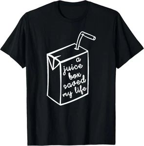 NUOVA Maglietta Funny Type 1 Diabetes - Juice Box Saved My Life - MADE IN USA - Foto 1 di 12