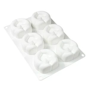 Nonstick Heart Silicone Molds 6 Cavities Baking Tool For Ice Creams Chocolate - Picture 1 of 8