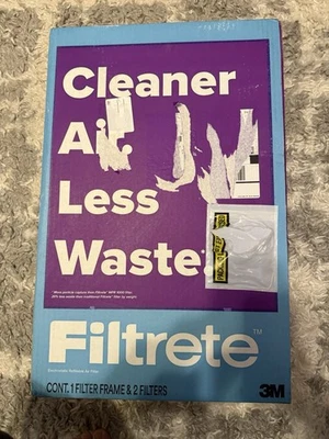 3M Filtrete Allergen Filter 16x25x4 Merv 12 2 Filters + Frame NIB - Image 1 of 2