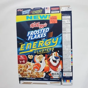 Kellogg's Frosted Flakes ENERGY CLUSTERS Cereal Box 2015 Tony The Tiger Canada - Picture 1 of 24