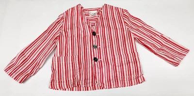 Chaqueta de Colección Tommy Alpren Togs Menta Rayas Niño ~ Rayas Rojas y Blancas ~ Talla 4 Foto 1 de 4