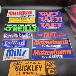 LOTE de 13 pegatinas políticas vintage de parachoques sin usar republicanas y demócratas de los años 70-00 - Imagen 1 de 10