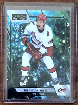 2023-24 O-Pee-Chee OPC Platinum Bioluminescence #92 Sebastian Aho /5 Hurricanes - Image 1 of 2