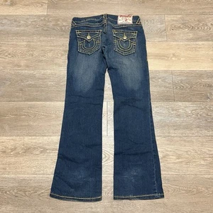 Vintage TRUE RELIGION Jeans Women 32x33 Bobby Super T Low Rise Flared Denim Read - Picture 1 of 19
