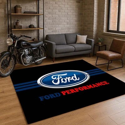 Ford Car Retro Ford Rug, Ford Performance Rug, Classic Ford Carpet, Ford Garage - Image 1 of 4