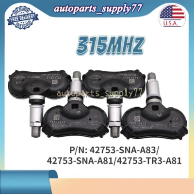 (4X) Tpms Fit 2009-2011 Honda Fit Element CSX Civic Tire Air Pressure Sensor US - Image 1 of 4