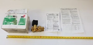 ASCO SCD344A70 4-Way Single Solenoid Valve 24VDC 11.2W FT Air/Gas/Water/Oil New - Picture 1 of 12