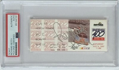 1992 Pepsi 400 Ticket SIGNED By Richard Petty PSA DNA Certified Autograph COA - Image 1 of 2