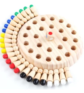 Wooden Memory Match Stick Chess Color Table Game Board Puzzles Montessori Educat - Picture 1 of 1