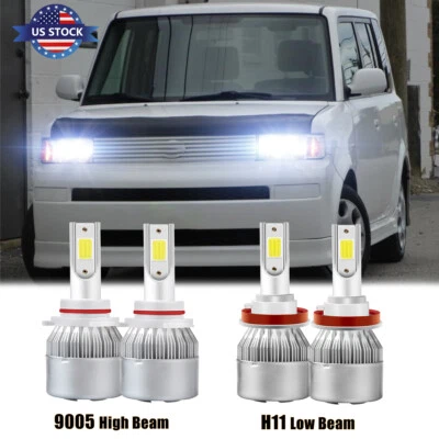 Para Scion XB 2008-2015 Combo 4X 9005 H11 lâmpadas de faróis de LED feixe alto baixo 6000K - Imagem 1 de 4
