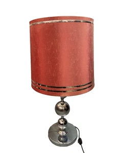 60er 70er Diseñador Lámpara de Mesa Bolas Cromo Pie 70s Lounge Lámpara Vintage - Imagen 1 de 4